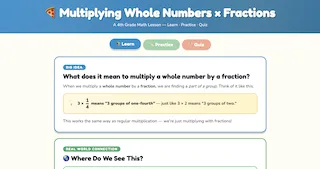 Math Lesson: Multiplying Whole Numbers x Fractions