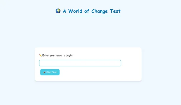 World of Change Test
