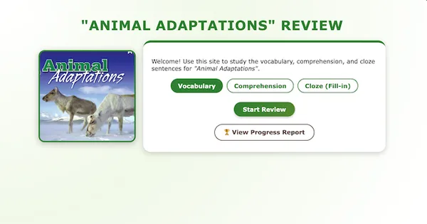 Animal Adaptations Review