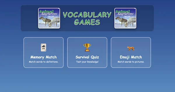 Animal Adaptations Games