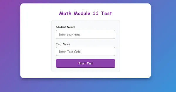 Math Module 11 Test