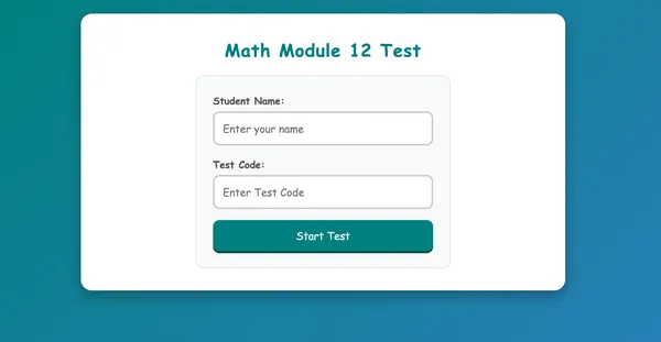 Math Module 12 Test