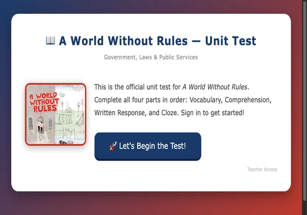 A World Without Rules Test